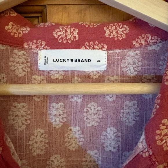 Lucky Brand Dusty Pink Patterned Button-Up Midi Dress - Picture 3 of 4